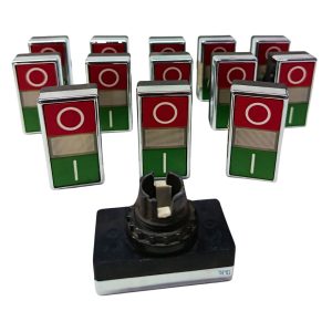 Kit com 28 Botão Comando Duplo Liga/Desliga Verde/Vermelho