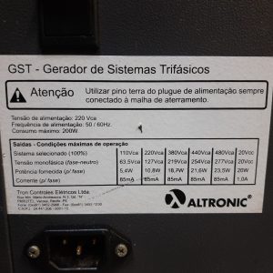 Gerador De Sistemas Trifasicos Altronic Gst Bancada 110-480v